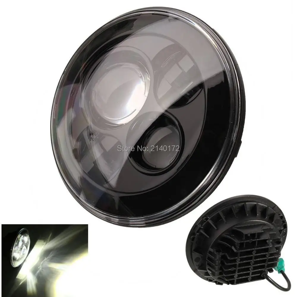 H4 to H13 7 inch Round LED Headlight for Jeep Wrangler JK CJ Hummer High/Low Dual Beam + Black 4inch Front Fog Light | Автомобили и