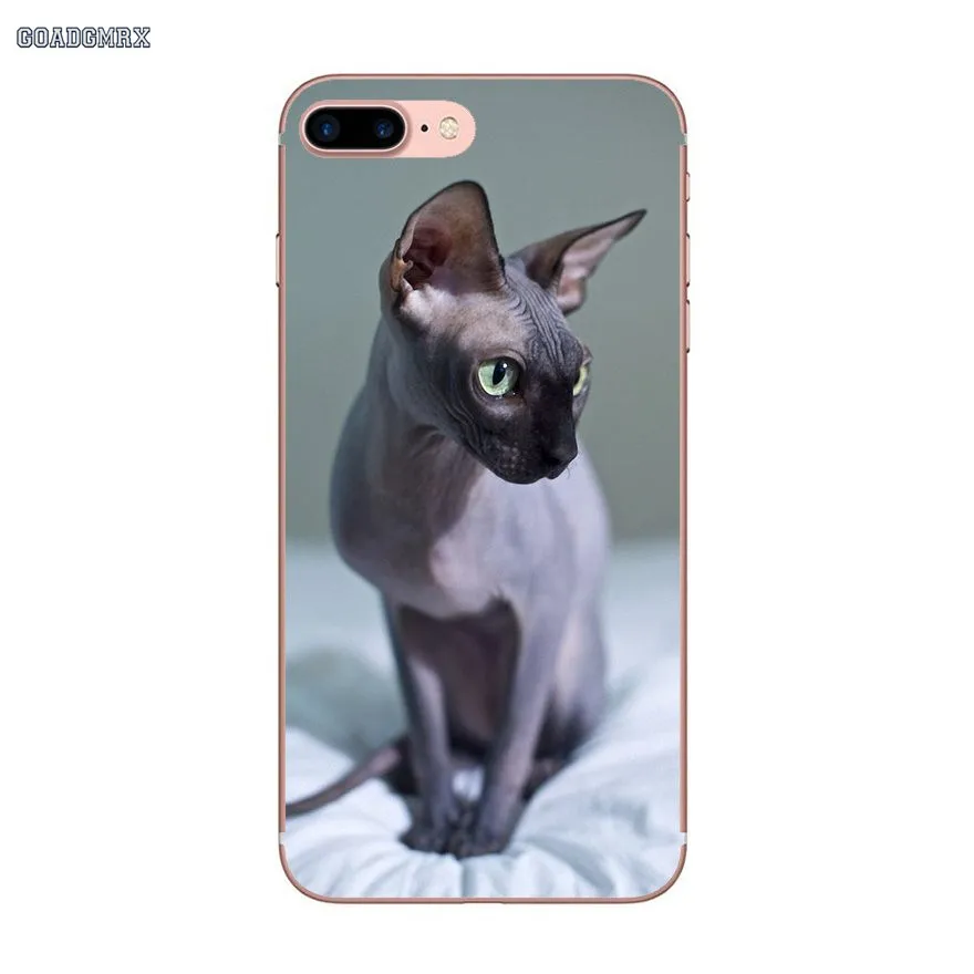 Sphynx Кот Мягкий Силиконовый ТПУ Прозрачный чехол для Samsung Galaxy S2 S3 S4 S5 Mini Alpha S6 S7 edge S8