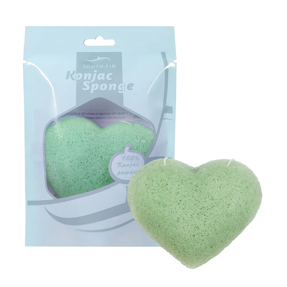 Heart Shape Konjac Sponge Cosmetic Puff Face Cleaning Natural Facial Cleanser Tool Wash Flutter 1pcs PD |