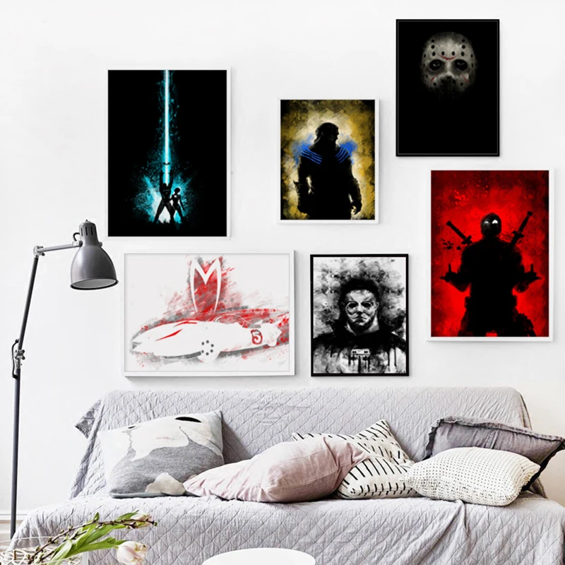 FGHGF Modern Simple Retro Movie Deadpool Canvas Creative Art Style Painting Print Image Poster Murals Home Decoration | Дом и сад