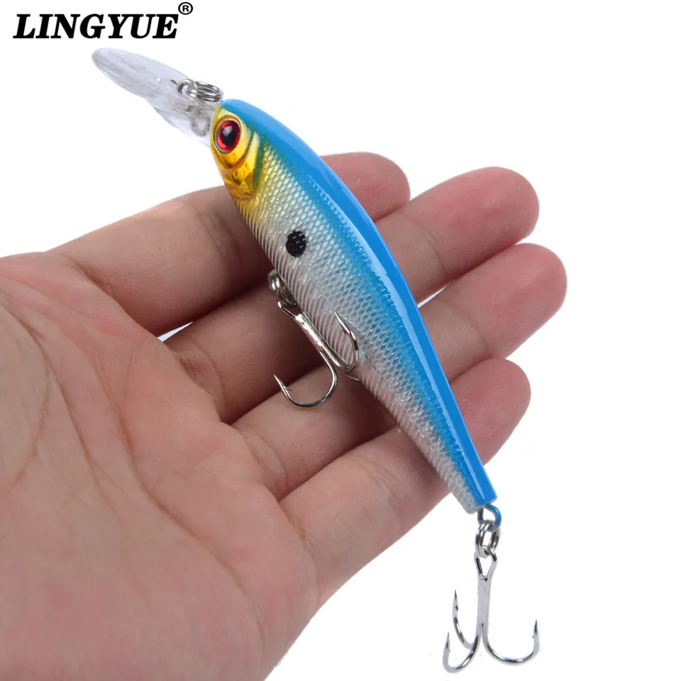 LINGYUE Рыболовная Приманка Minnow 10 см 9 4 г Твердый воблер Crankbait 3D глаза искусственная
