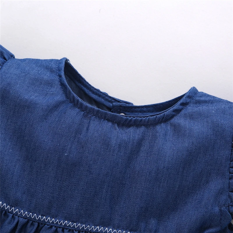 Baby body suit summer solid denim short sleeve comfy baby boys girls bodysuit infant costume triangle pants 2pcs | Детская одежда и