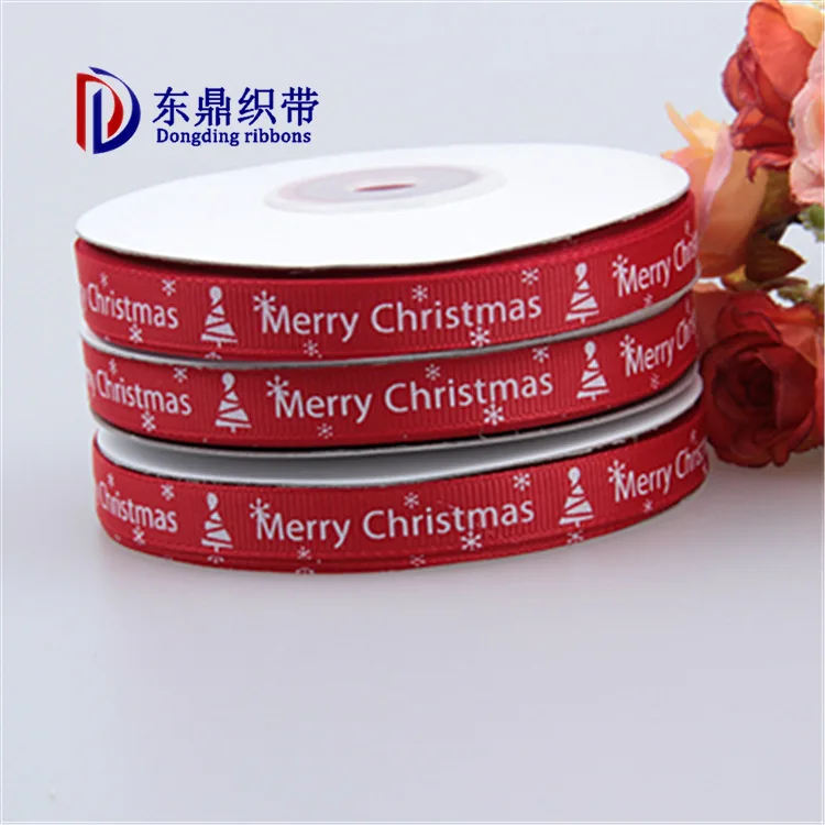25yards Christmas Grosgrain Red Ribbons For Decorations Merry Christmas Gift Packing Ribbons Christmas Stuff For Tree AT83