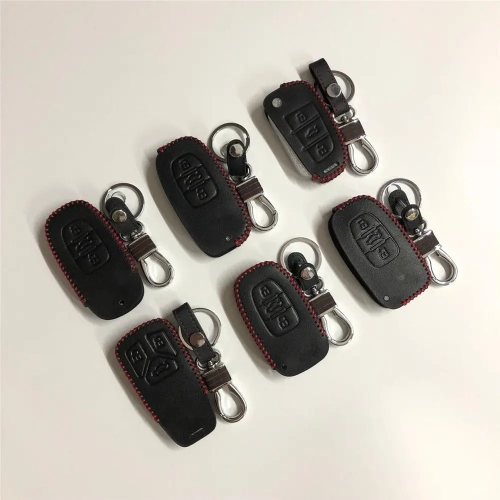 Горячая Распродажа супер качество 100% кожаный чехол для ключей Audi Q3 Q5 Q7 A3 A5 A6 C5 A4 B6 B7