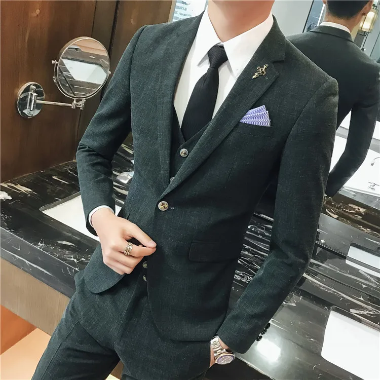 Весенне-летний деловой мужской модный тренд черный с одной пряжкой Повседневный