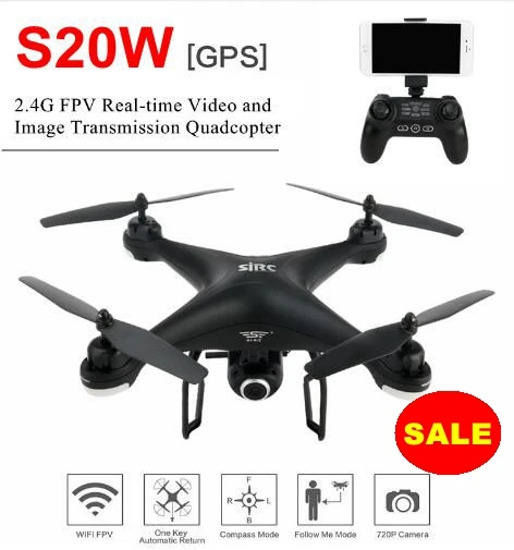 Оригинальный SJRC S20W GPS Дрон Трансмиссия RC Квадрокоптер вертолет с HD Wifi камерой VS s70w