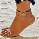 Новые летние модные винтажные браслеты Miss JQ на лодыжку, двухслойный браслет на ногу со слоном, очаровательный браслет для женщин, браслет на ногу, браслет на лодыжку