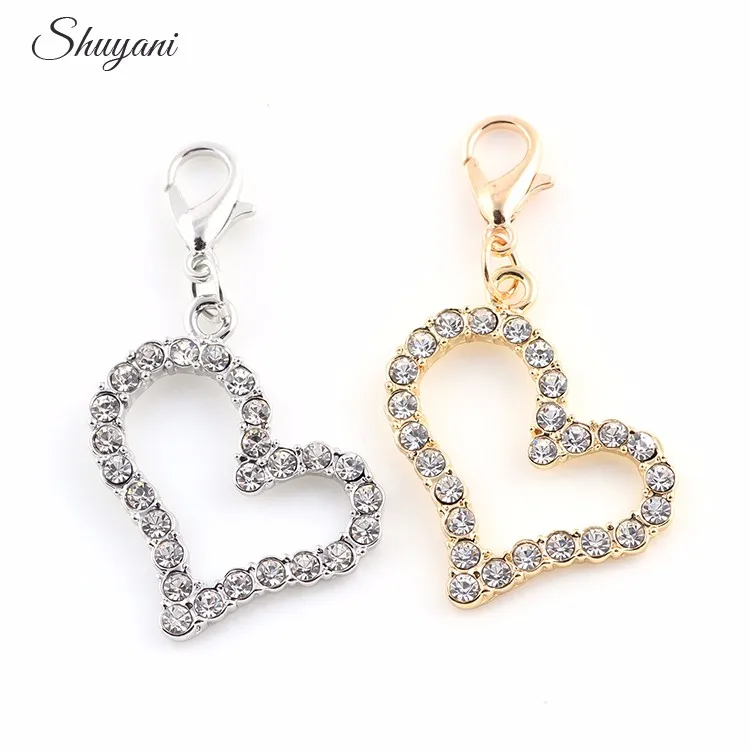 Подвеска в форме сердца из металла с кристаллами 20 шт. | Украшения и аксессуары