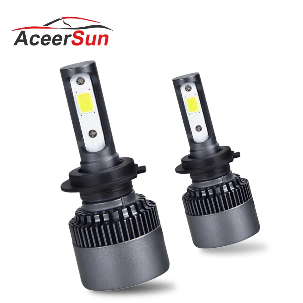 2 шт. светодиодный противотуманных фар 6500K H7 COB 76 Вт 10000LM 12V 24V H1 H8 H11 H3 9005 9006 HB3 HB4 для