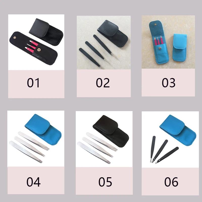 Профессиональный пинцет для бровей набор из 3 предметов нержавеющей стали с