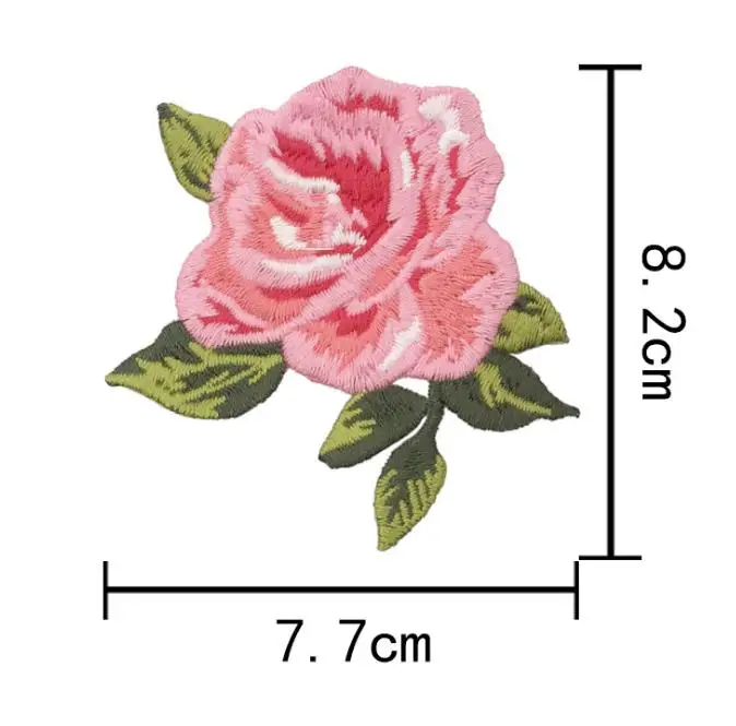 Вышивка в виде розовой розы 1 шт. пришивная Цветочная аппликация для вечернего