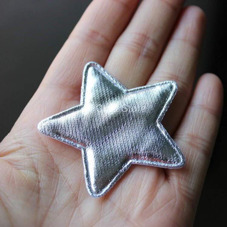 100 шт./лот серебряная звезда войлочная пентаграмма металлик цветная нашивка с