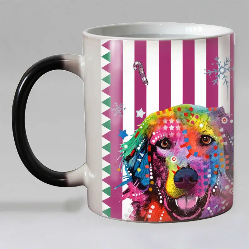 Новый дизайн цветная кружка для кофе с рисунком собаки керамические волшебные