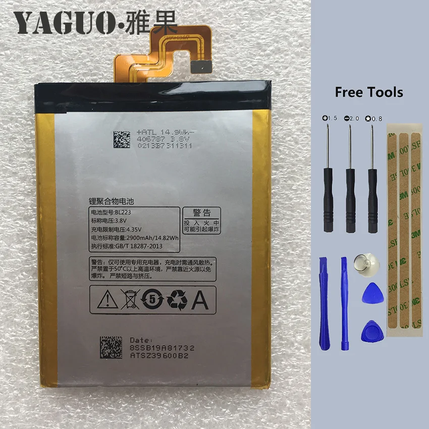 

100% New Original Real 4000mAh BL223 Battery For Lenovo Vibe Z2 Pro k920 K80 K80M K7 Mobile Phone Batteries + Free Tools
