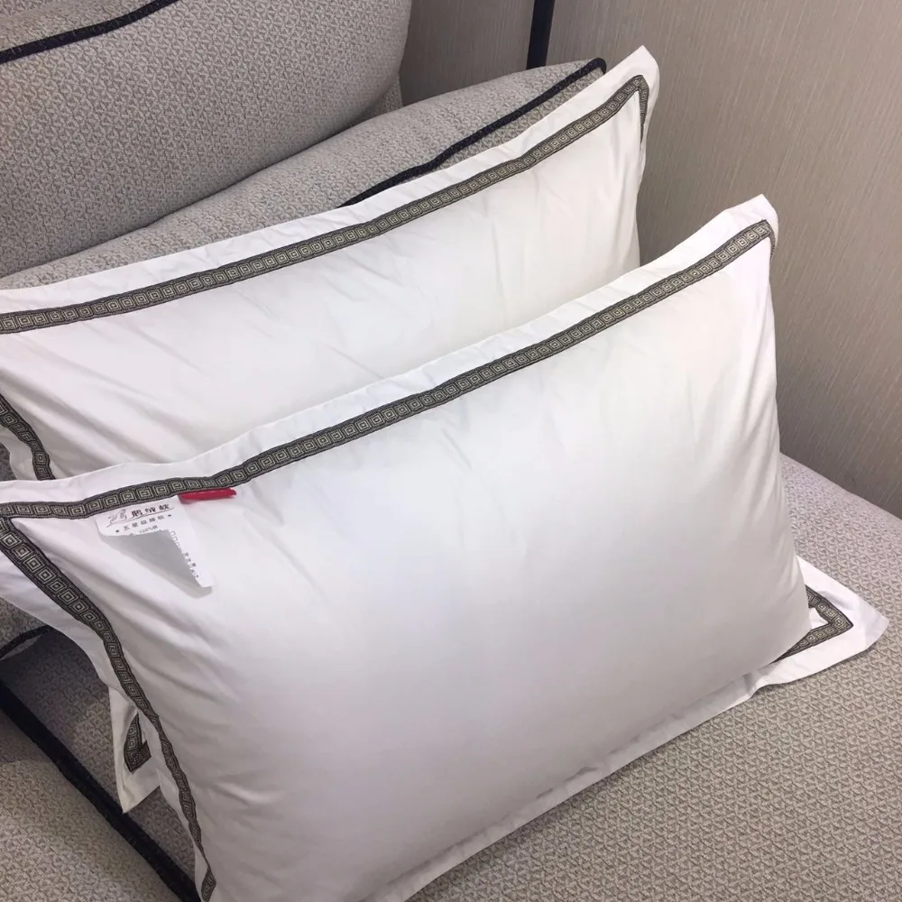 Корейская Роскошная пятизвездочная гостиничная Подушка с гусиным пером цельная