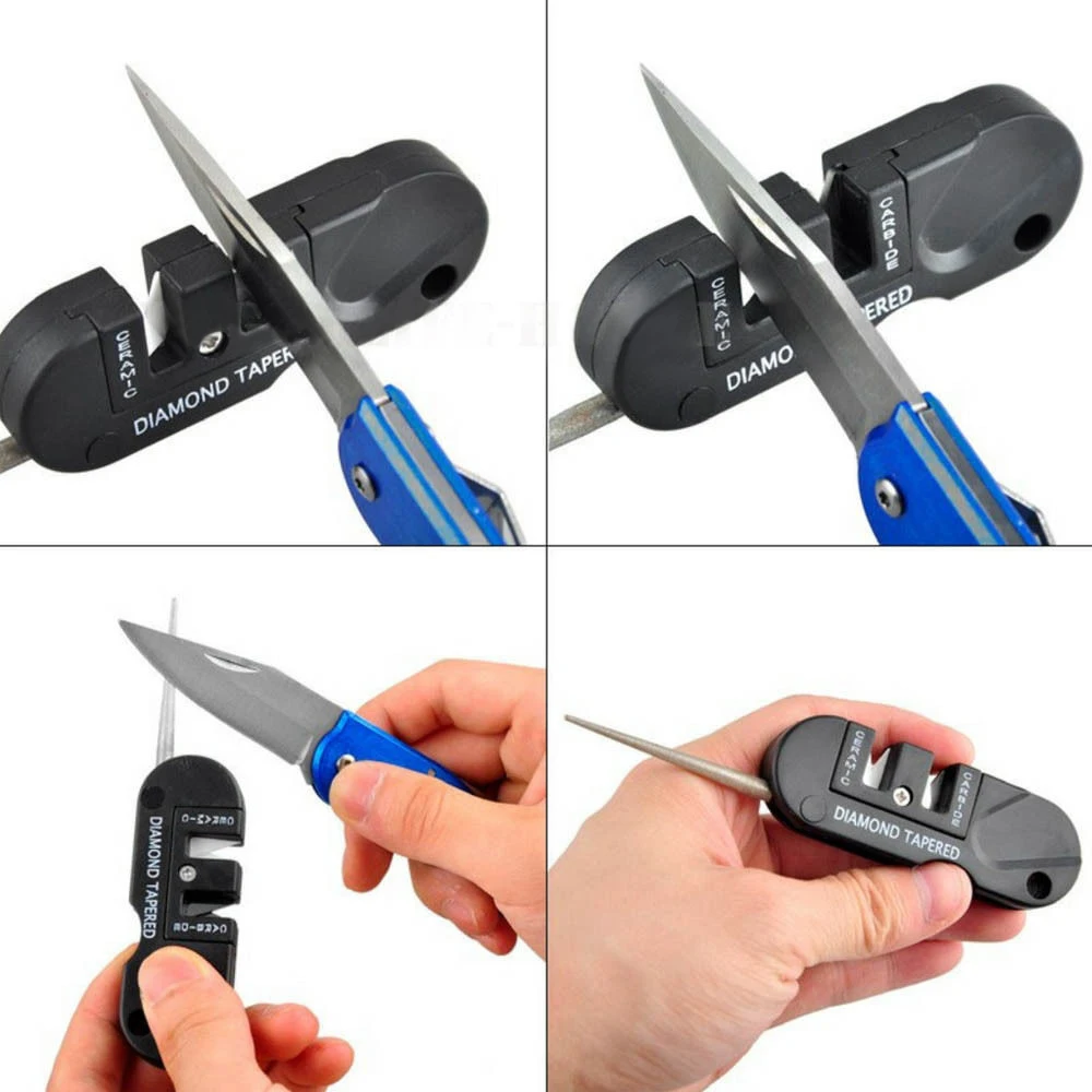 Multifuction Pocket Knife Sharpener for Outdoor Camping Hunting Ceramic stones Easy to use | Дом и сад