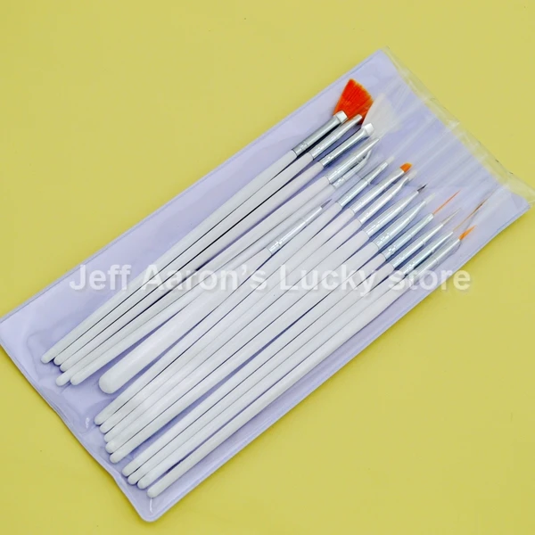 15 шт. набор кистей для дизайна ногтей инструмент рисования гелевые щетки
