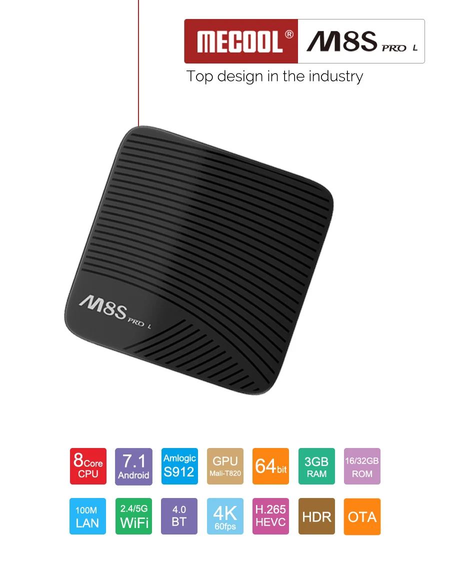 Acemax Mecool M8S PRO л ТВ голосовой пульт дистанционного управления Управление Amlogic S912 OCTA