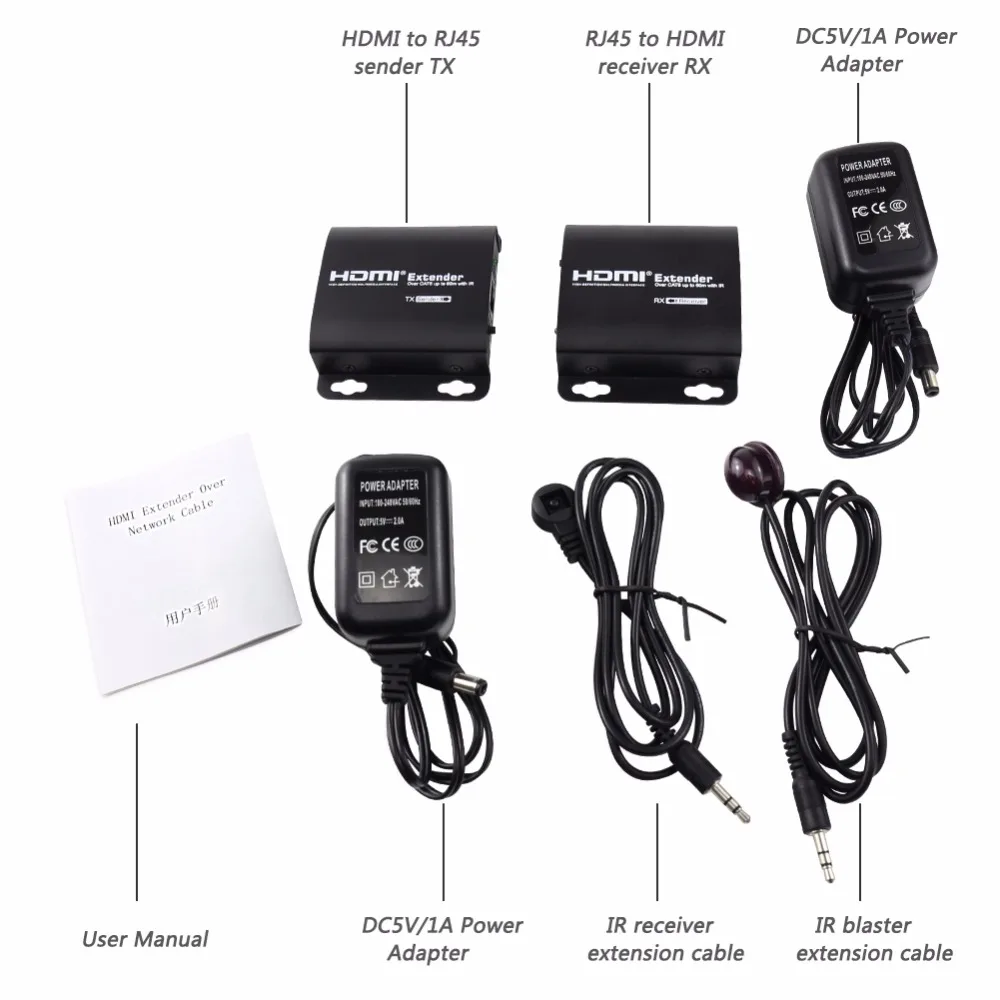 Новый HDMI 1080 P LKV372A ИК конвертер Сетевой удлинитель 60 м RJ45 передатчик TX/RX с более чем