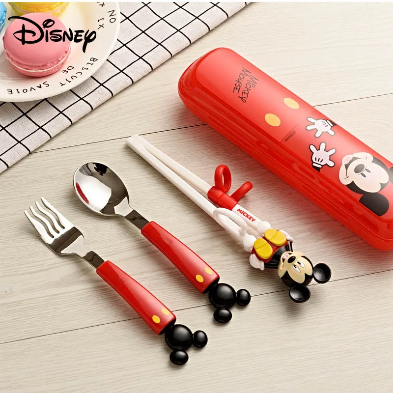 

Детские палочки для еды Disney, учебные палочки для еды, Детские Обучающие палочки, Детская вспомогательная ложка, вилка, столовые приборы