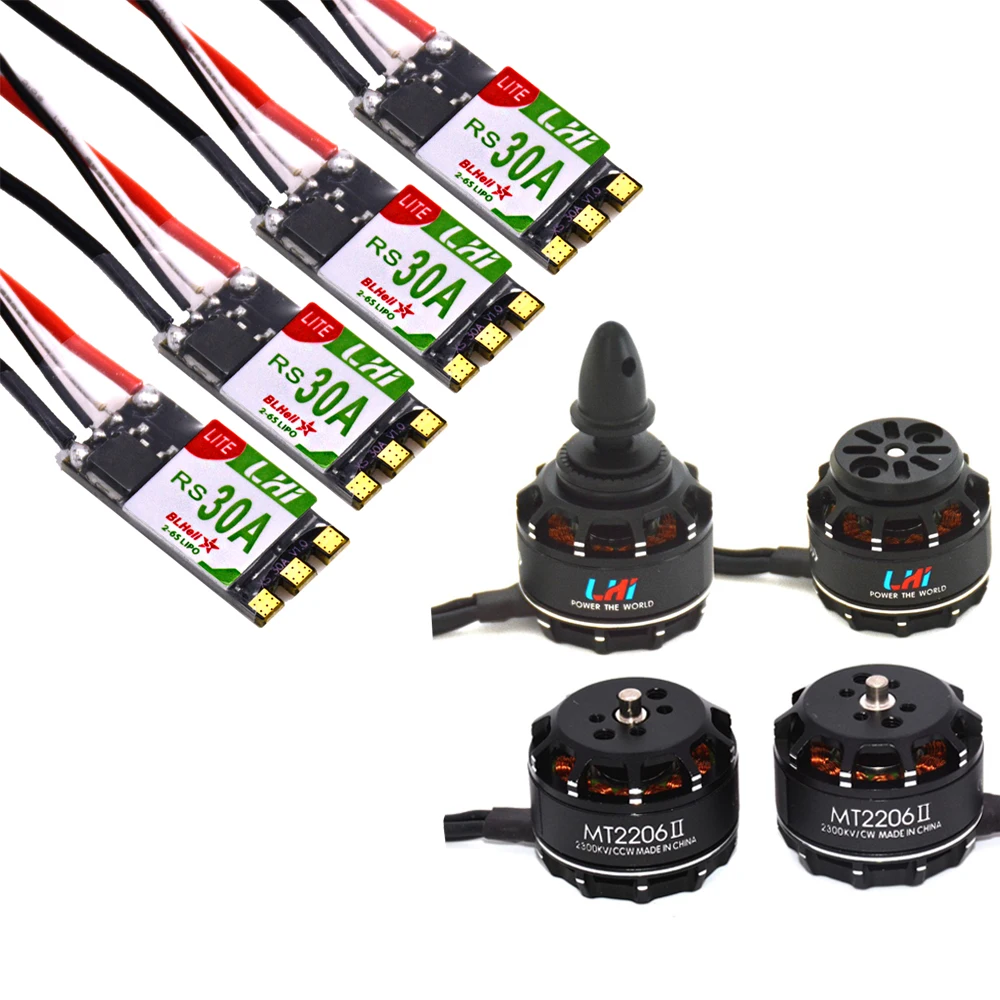 LHI FPV 4x MT2206 2300kv CW CCW Бесщеточный двигатель (2 4 S) + шт. RS 30A 2 6s Lipo BLheli_S ESC поддержка Oneshot125