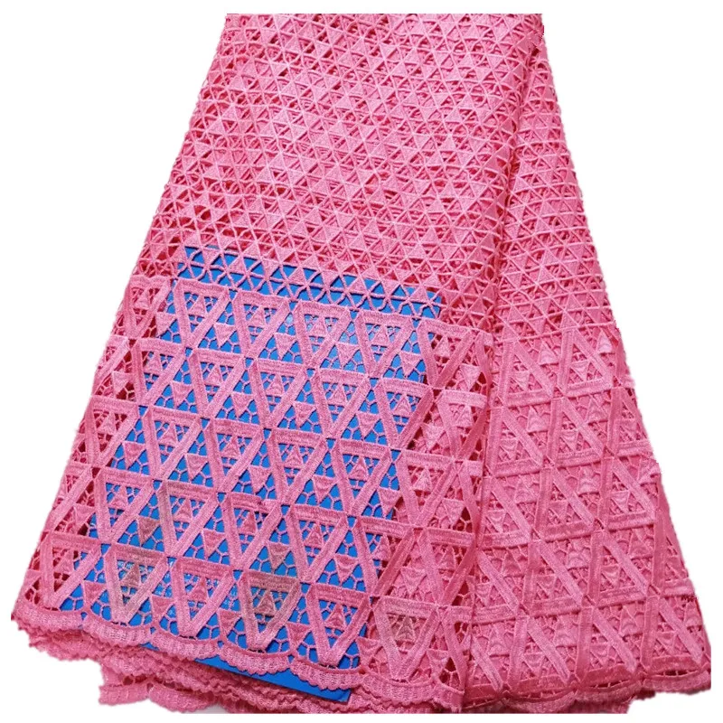 

New Blue Guipure Lace Nigerian Wedding Dress Lace African Fabric Water Soluble Chemical Lace Floral Embroidery Cord Lace Fabric
