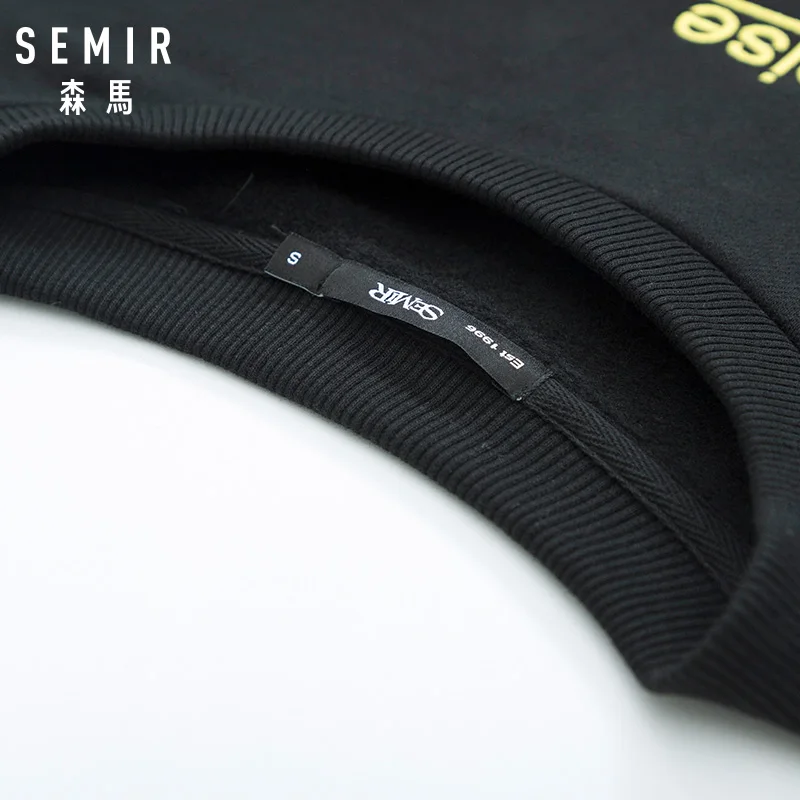 SEMIR Женская вышитая термотолстовка со шнуровкой Женский пуловер с заниженным