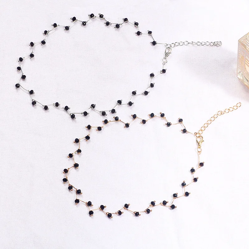 ZCHLGR Новое поступление горячее модное ожерелье с черными кристаллами Bijoux простые