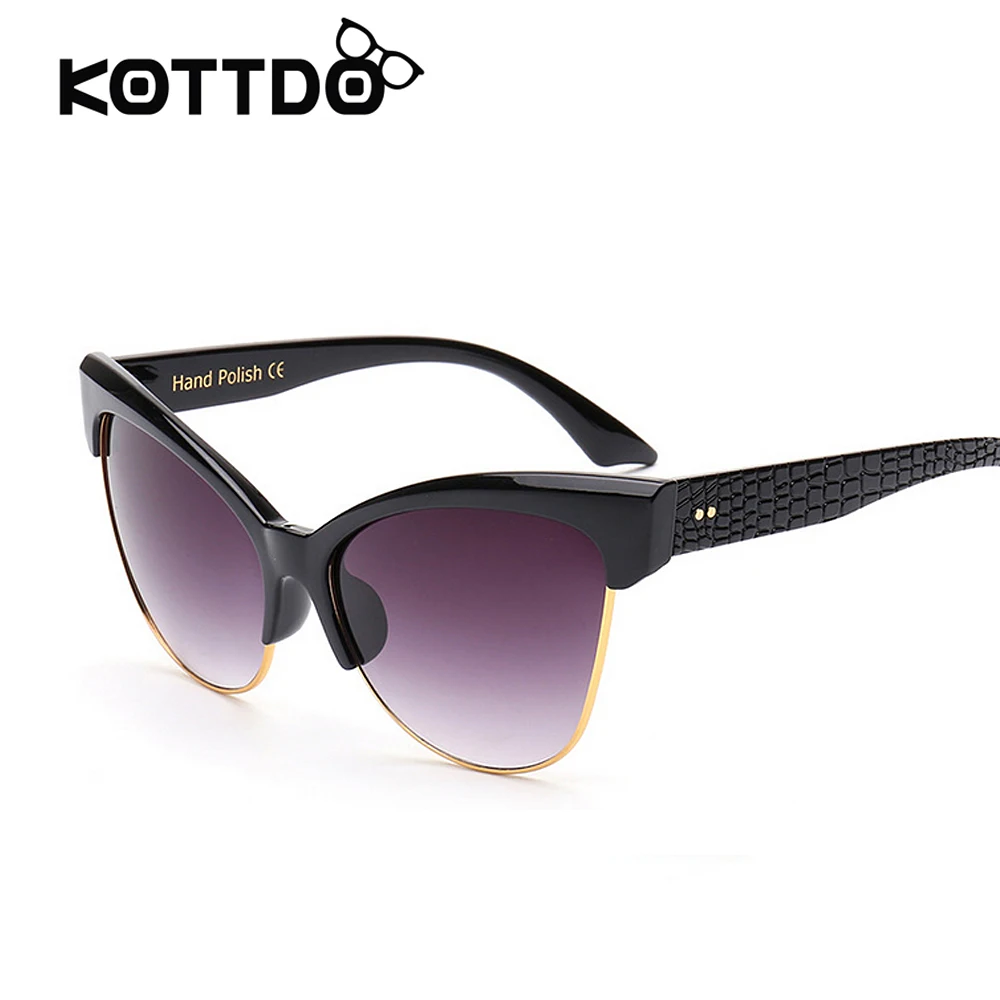 Модные солнцезащитные очки кошачий глаз Для женщин Элитный бренд Винтаж Защита