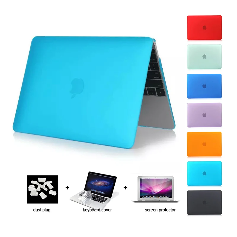 4в1 матовый чехол для Apple macbook Air Pro Retina 11 12 13 15 сумка ноутбука Mac book 3 дюйма + экран