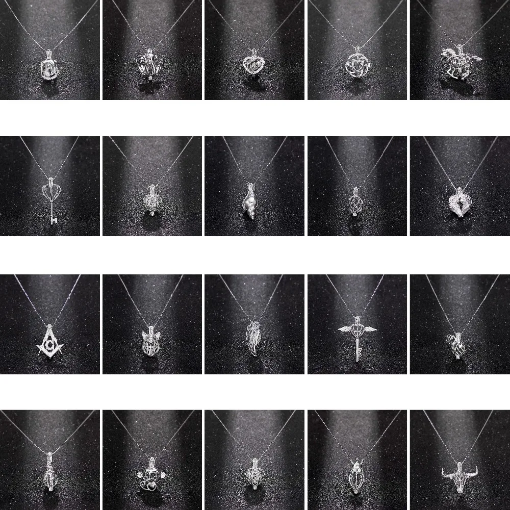 Ожерелье с подвеской в виде клетки жемчужинами серебряного цвета кулон для