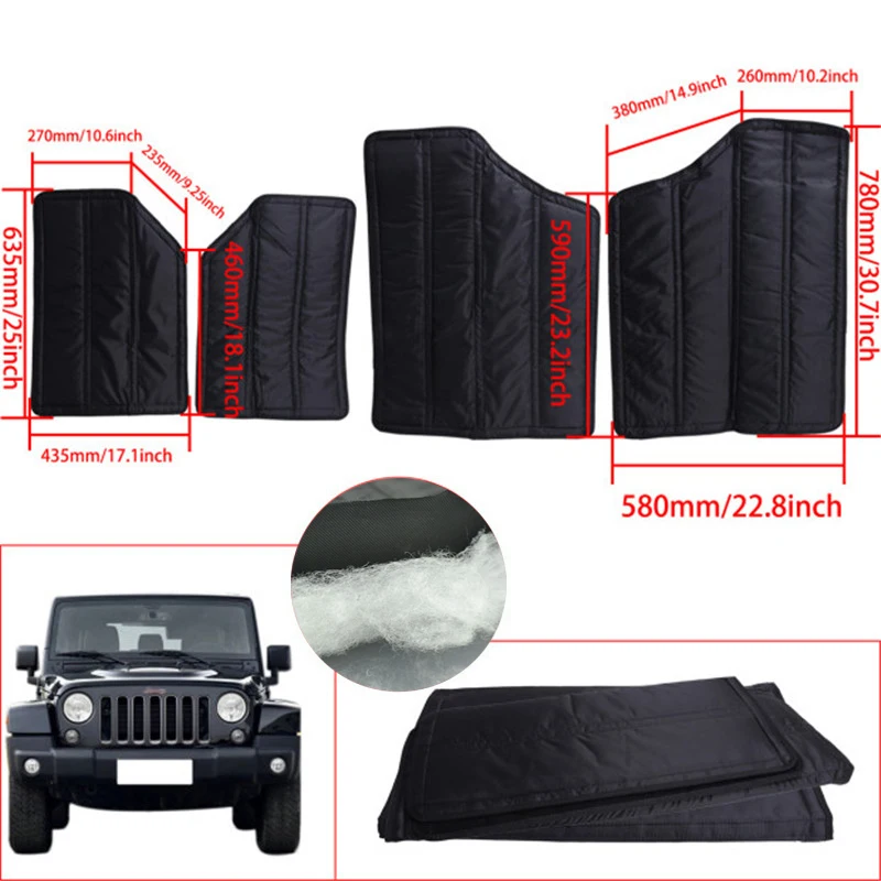 Wisengear 4 шт. черный Хардтоп шумоизоляция хедлайнера изоляции для Jeep Wrangler JK двери 2011