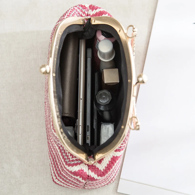 Новые Модные Полосатые Соломенные Сумки для женщин Летний стиль маленькая сумка