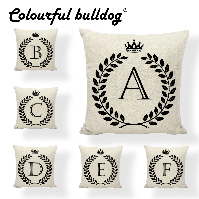 Дешевая оригинальная декоративная подушка 26 букв Европа 45*45 см|cushion cover|alphabet