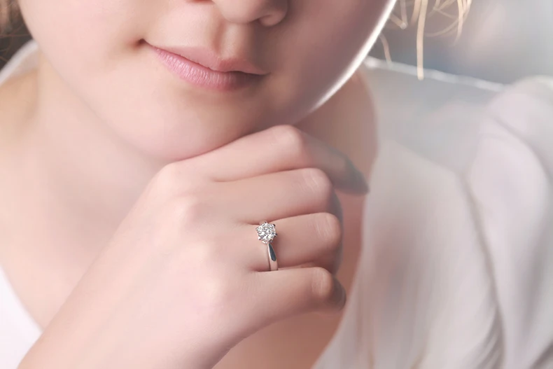 Женское кольцо ZOCAI Century Classic обручальное с круглым бриллиантом 1 0 карат из белого