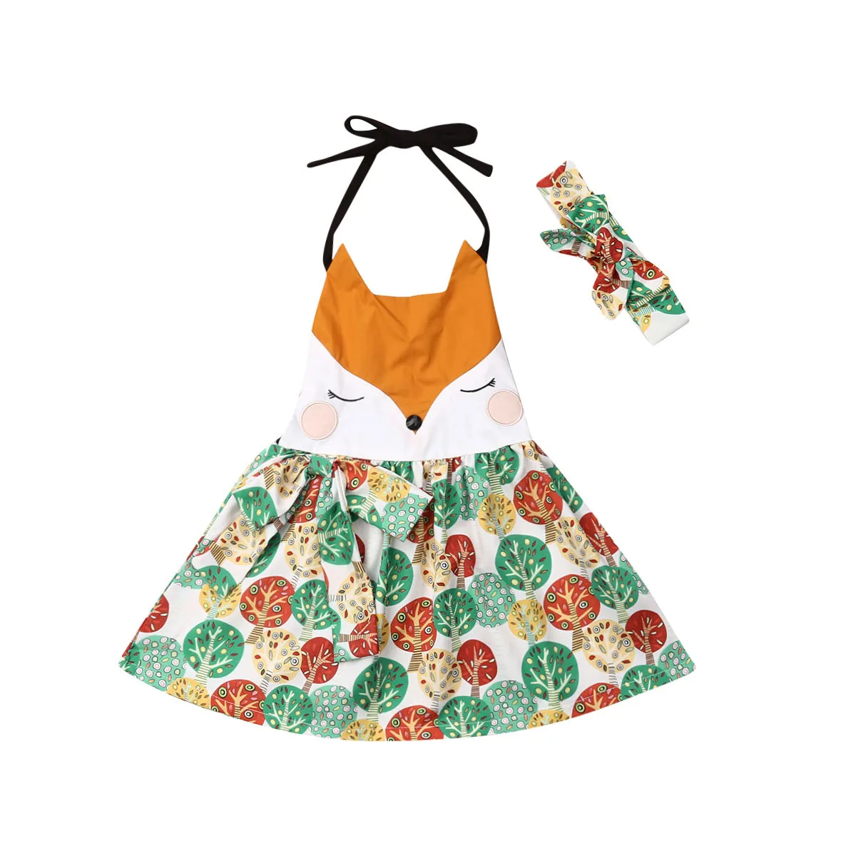 Платье для маленьких девочек с героями мультфильмов милое платье-пачка лисой и