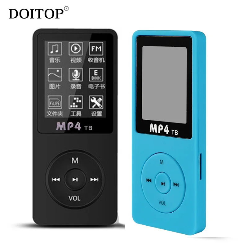 DOITOP MP4 плеер 80 часов воспроизведения музыки 1 8 &quotэкран HIFI Звук портативный аудио