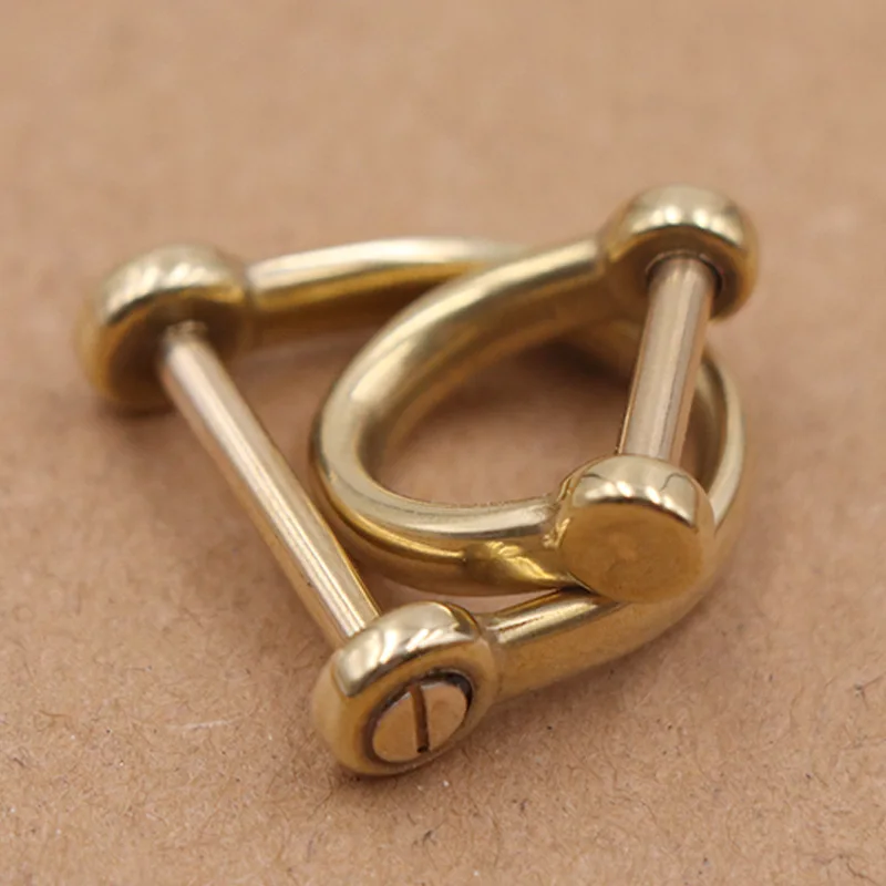 Металлическая латунная D-образная Пряжка для сумки комплект из 2 предметов