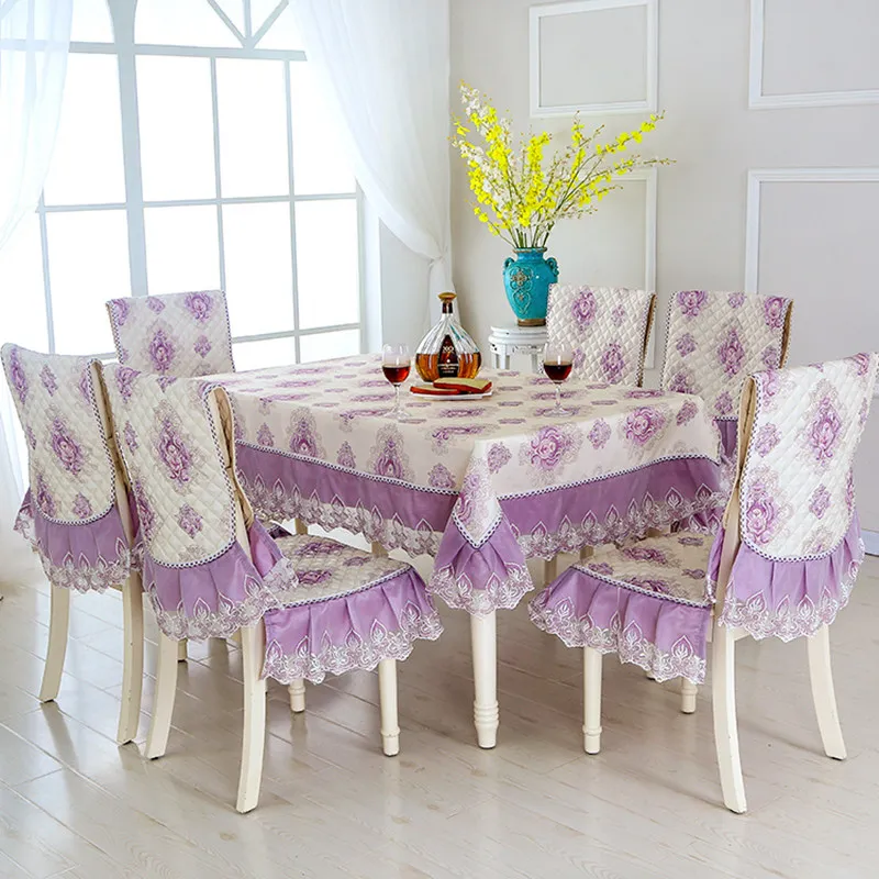 9 шт./компл. прямоугольная скатерть в пасторальном стиле с чехлами для стула