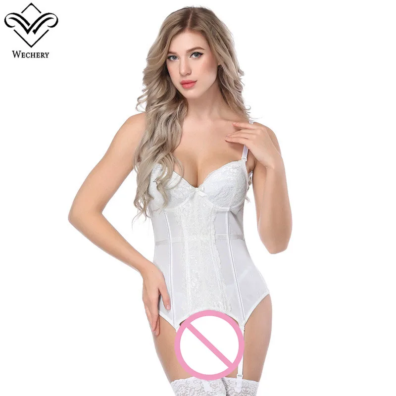 Wechery, цельное,, эротическое белье, женское, сексуальное, цветочное, кружевное, ночное платье, пуш-ап, для похудения, Корректирующее белье с подвязками