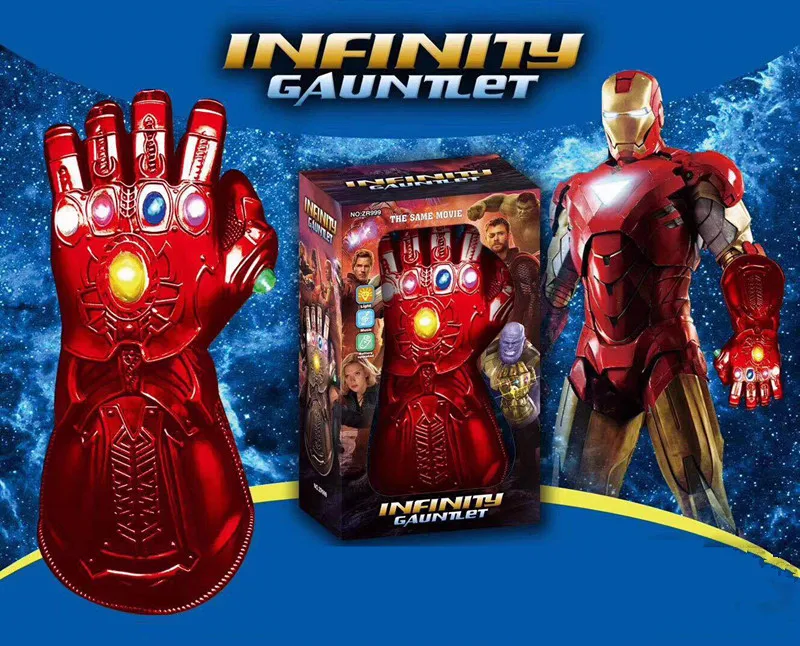 Новинка, Мстители, Endgame, Железный человек, бесконечность, рукавица, косплей, рука, Халк, Мстители, танос, светодиодный, перчатки, маски для детей, игрушки для Хэллоуина, реквизит