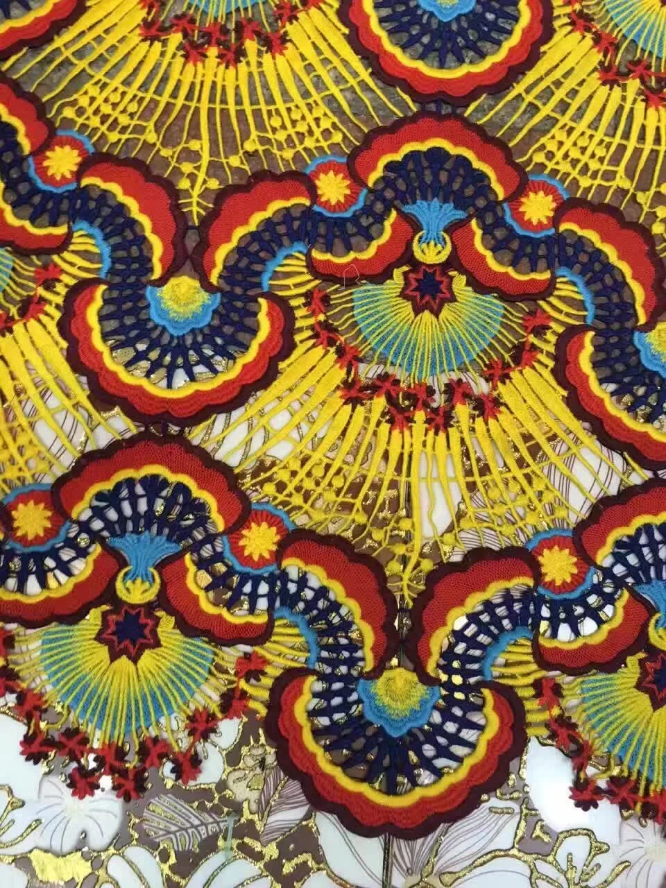 Кружевная ткань великолепная французская кружевная для свадебной вышивки 5