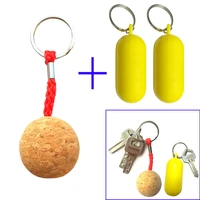 cork ball floating keychain key ring plastic fender buoyant keyring for marine boat sailing kayak surf gift
