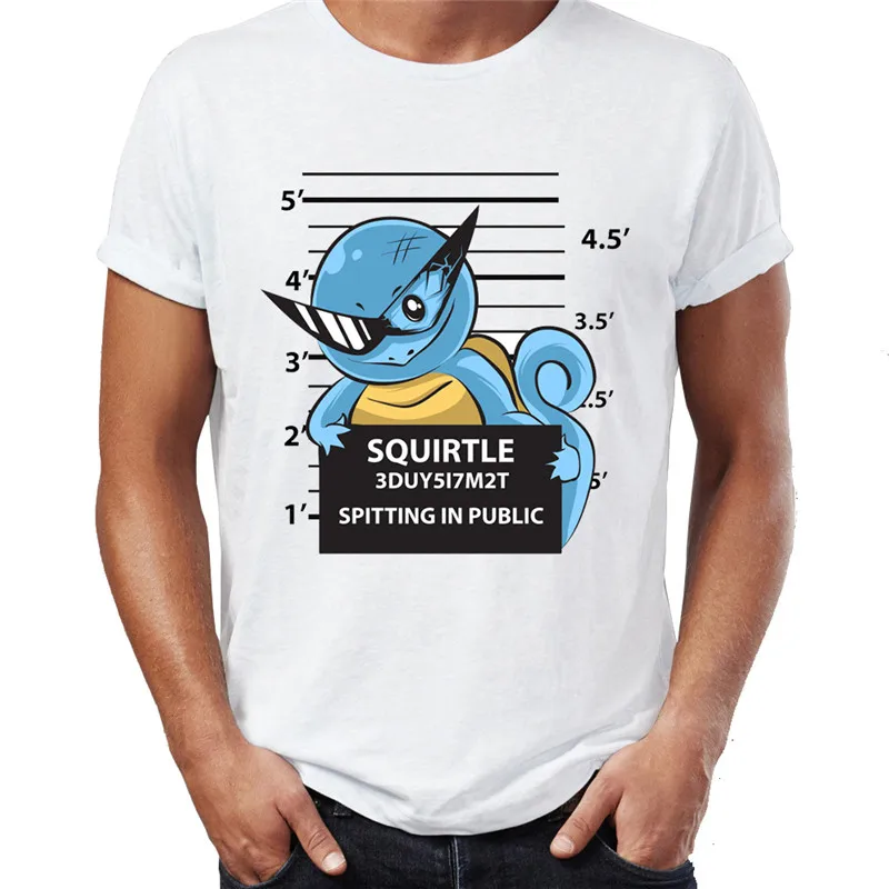 Модная мужская футболка Charizard Pikachu Squirtle Pokemon Mugshot Badass Artsy хипстерские мужские топы
