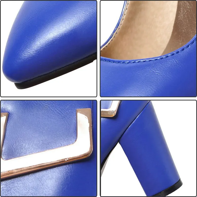 Fanyuan/модные женские туфли лодочки на толстом каблуке из искусственной кожи с