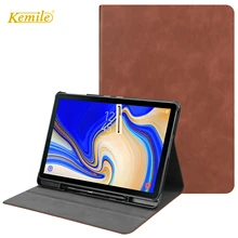Kemile Ultra slim Leather Case for Samsung Galaxy Tab S4 T830 T835 SM-T835 SM-T835 10.5 Tablet W S pen holder leather Cover