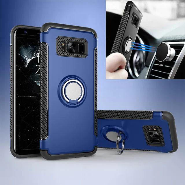 Чехол с магнитным кольцом на палец для Samsung Galaxy S7 Edge S8 S9 Plus J2 J3 J5 J7 2016 2017 Prime|Бамперы|