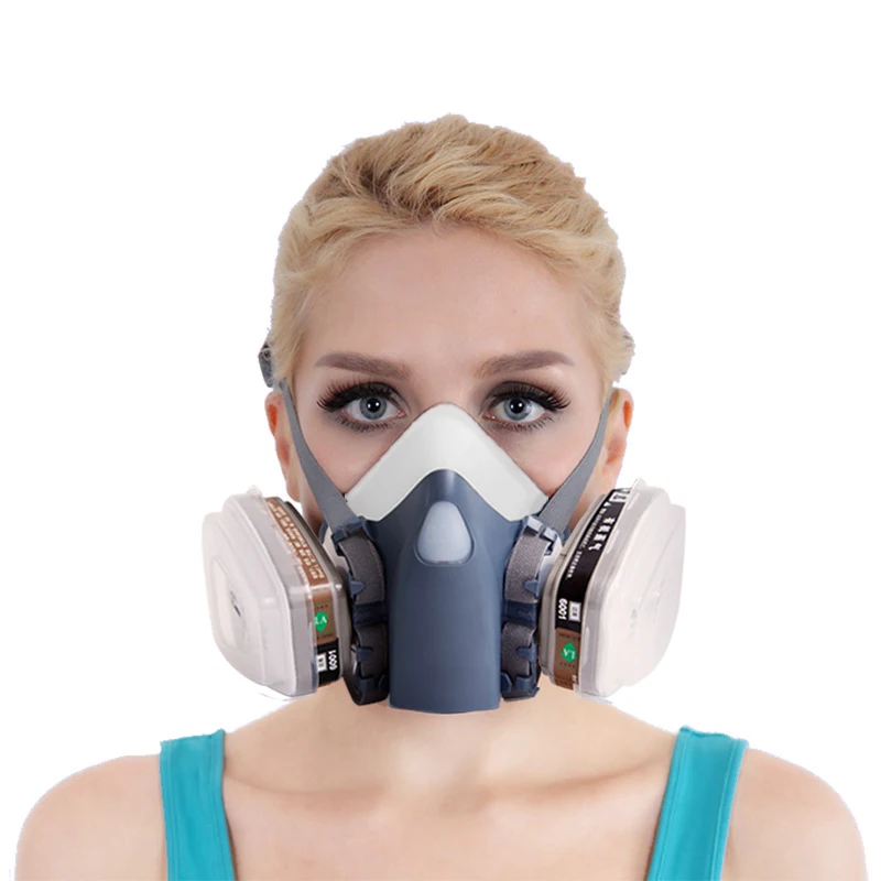 Силиконовая противогаз Пылезащитная маска спрей краска Сварка химический газ