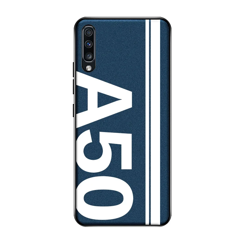 A50 - Blue Для samsung A50 чехол из сверкающей кожи Силиконовый мягкий край защитный чехол-накладка для samsung Galaxy A30 A50 A70 чехол противоударное покрытие - Цвет: A50 - Blue