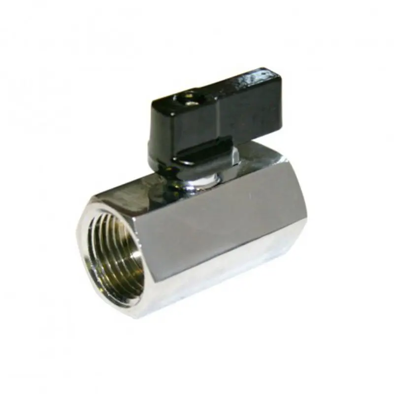 Мини латунный шаровой клапан 1/4 &quotbsp Female x никелированный с покрытием из никеля